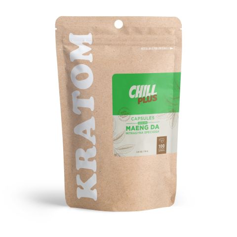 500mg - Kratom - Capsules - Green Maeng Da Strain - 100ct - Chill Plus - Thumbnail 2