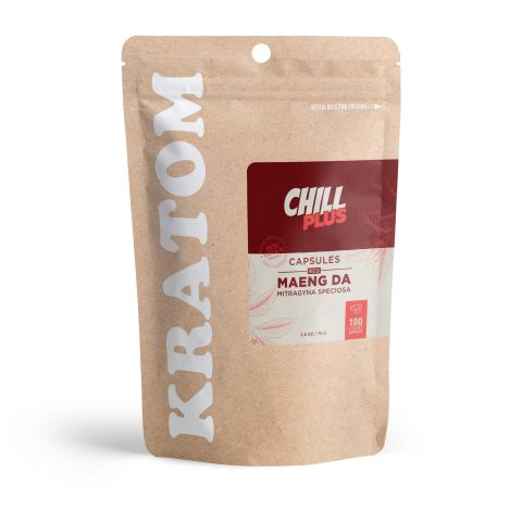 500mg Kratom Capsules - Red Maeng Da Strain - 100ct - Chill Plus - Thumbnail 2