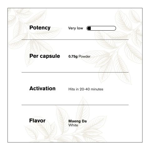 500mg Kratom Capsules - White Maeng Da Strain - 100ct - Chill Plus - Thumbnail 5