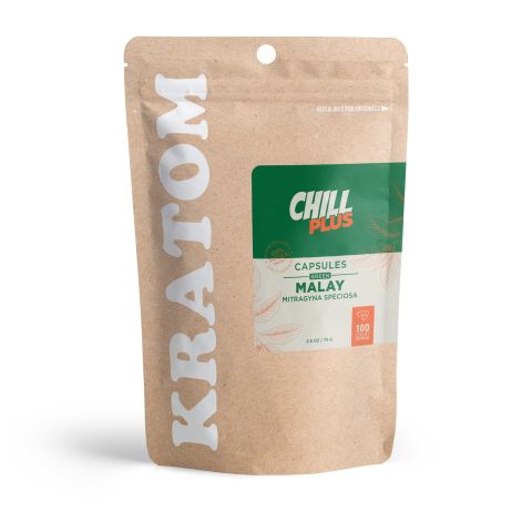 500mg Kratom Capsules - Green Malay Strain - 100ct - Chill Plus - Thumbnail 2