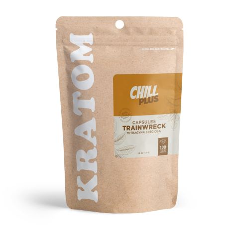 500mg Kratom Capsules - Trainwreck Strain - 100ct - Chill Plus - Thumbnail 2