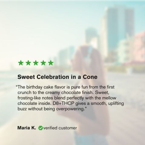 200mg Birthday Cake Waffle Cones - D8 & THCP - Chill Plus - Thumbnail 6