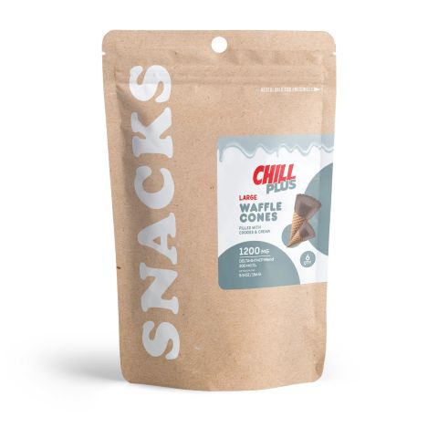 200mg Cookies & Cream Waffle Cones - D8 & THCP - Chill Plus - Thumbnail 2
