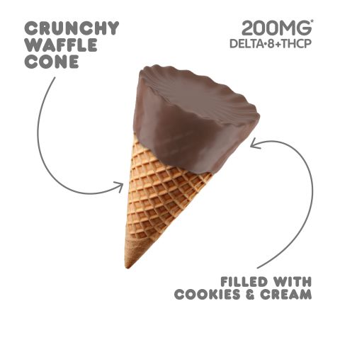 200mg Cookies & Cream Waffle Cones - D8 & THCP - Chill Plus - Thumbnail 3