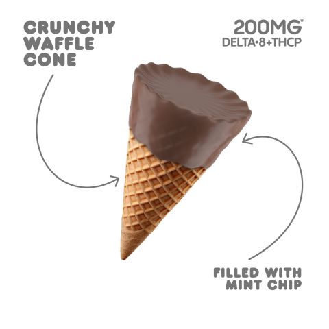 200mg Mint Chip Waffle Cones - D8 & THCP - Chill Plus - Thumbnail 3
