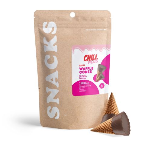 200mg Strawberry Shortcake Waffle Cones - D8 & THCP - Chill Plus - Thumbnail 1