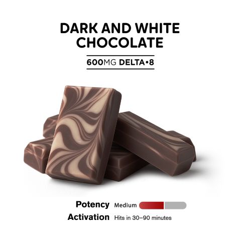 600mg Dark & White Chocolate Bar – Delta 8 – Chill Plus - Thumbnail 4