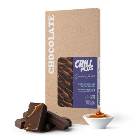 600mg Dark Chocolate & Caramel Bar – Delta 8 – Chill Plus - Thumbnail 2