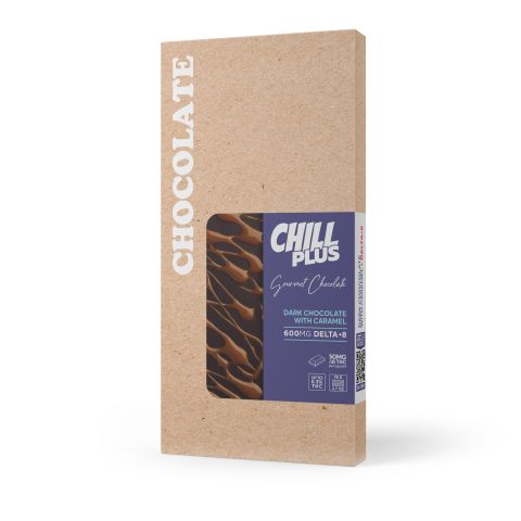 600mg Dark Chocolate & Caramel Bar – Delta 8 – Chill Plus - Thumbnail 3