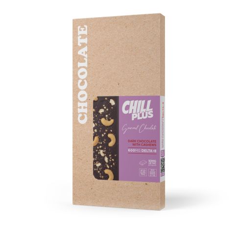600mg Dark Chocolate & Cashews Bar – Delta 8 – Chill Plus - Thumbnail 3