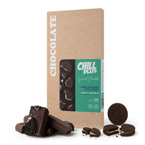 600mg Dark Chocolate & Cookies Bar – Delta 8 – Chill Plus - Thumbnail 2