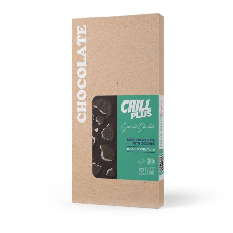 600mg Dark Chocolate & Cookies Bar – Delta 8 – Chill Plus - Thumbnail 3