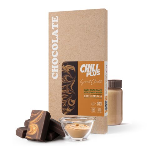 600mg Dark Chocolate & Peanut Butter Bar – Delta 8 – Chill Plus - Thumbnail 2