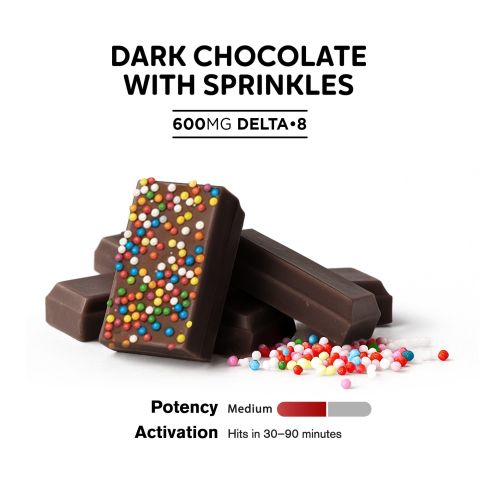 600mg Dark Chocolate & Sprinkles Bar – Delta 8 – Chill Plus - Thumbnail 4