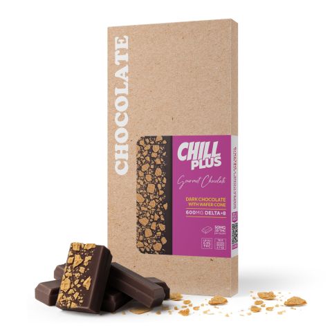 600mg Dark Chocolate & Wafer Cones Bar – Delta 8 – Chill Plus - Thumbnail 2