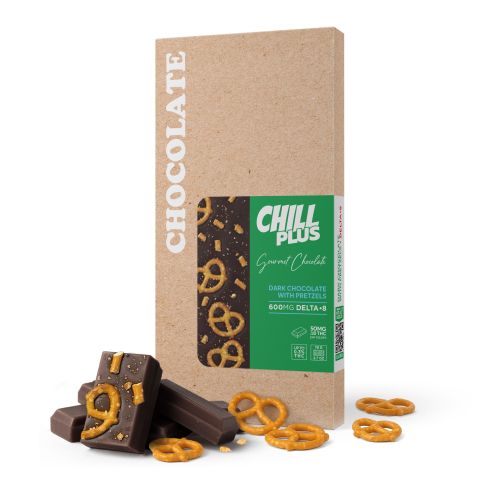 600mg Dark Chocolate & Pretzels Bar – Delta 8 – Chill Plus - Thumbnail 2