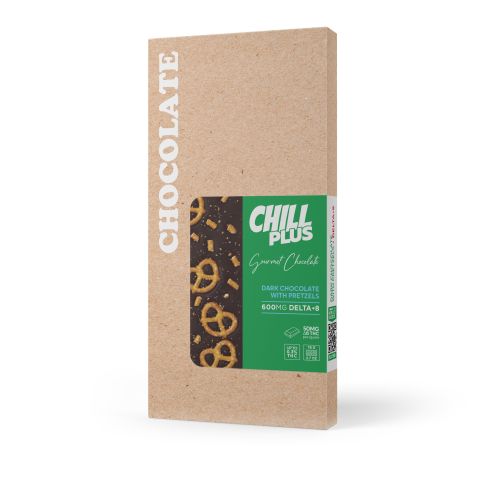 600mg Dark Chocolate & Pretzels Bar – Delta 8 – Chill Plus - Thumbnail 3