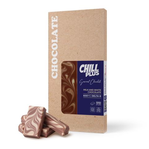 600mg Milk & White Chocolate Bar – Delta 8 – Chill Plus - Thumbnail 2