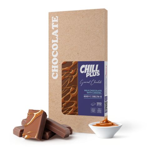 600mg Milk Chocolate & Caramel Bar – Delta 8 – Chill Plus - Thumbnail 2