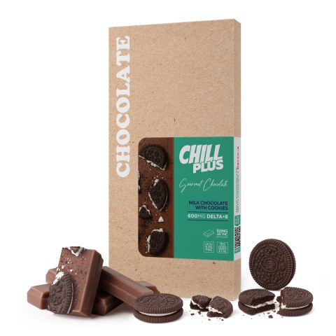 600mg Milk Chocolate & Cookies Bar – Delta 8 – Chill Plus - Thumbnail 2