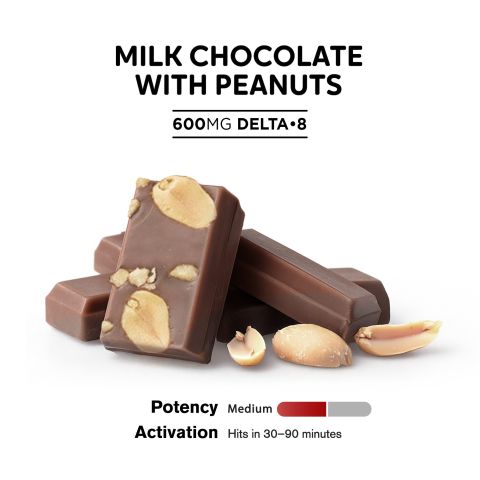 600mg Milk Chocolate & Peanuts Bar – Delta 8 – Chill Plus - Thumbnail 4