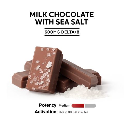 600mg Milk Chocolate & Sea Salt Bar – Delta 8 – Chill Plus - Thumbnail 4