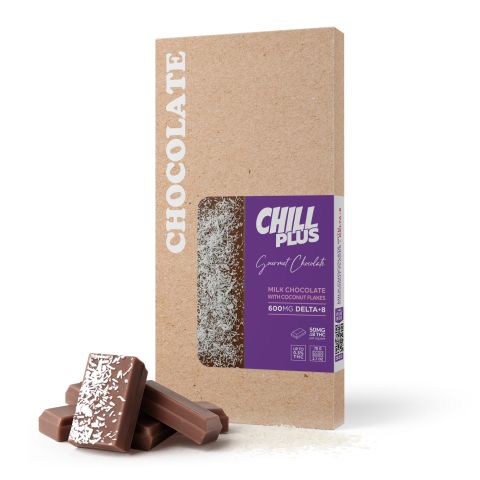 600mg Milk Chocolate & Coconut Flakes Bar – Delta 8 – Chill Plus - Thumbnail 2