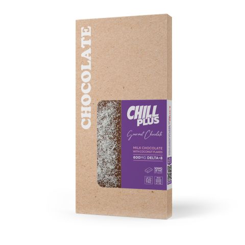 600mg Milk Chocolate & Coconut Flakes Bar – Delta 8 – Chill Plus - Thumbnail 3