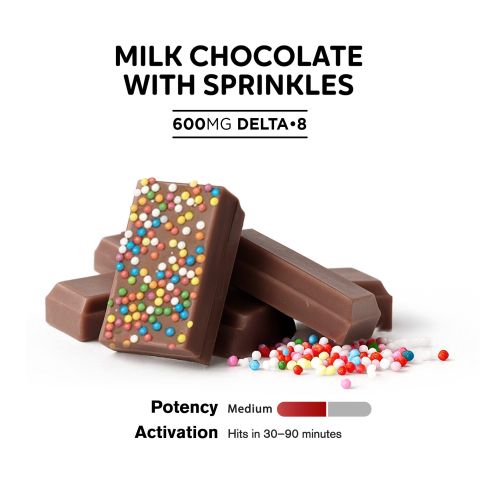 600mg Milk Chocolate & Sprinkles Bar – Delta 8 – Chill Plus - Thumbnail 4