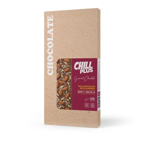 600mg Milk Chocolate & Almonds Bar – Delta 8 – Chill Plus - Thumbnail 3