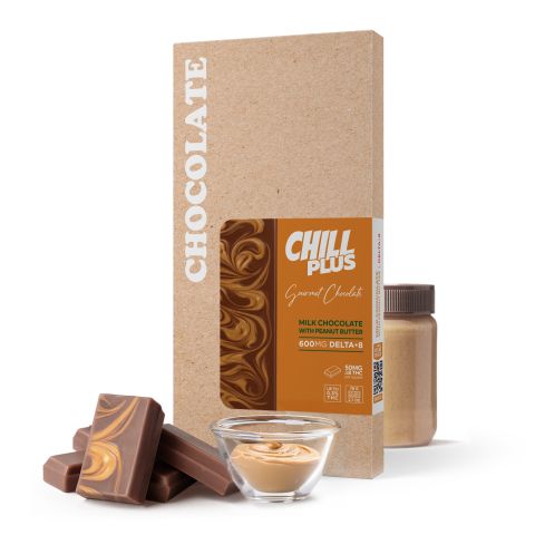 600mg Milk Chocolate & Peanut Butter Bar – Delta 8 – Chill Plus - Thumbnail 2