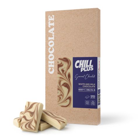 600mg White & Milk Chocolate Bar – Delta 8 – Chill Plus - Thumbnail 2