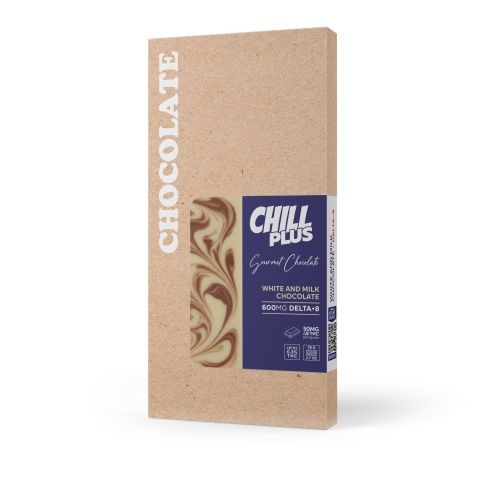 600mg White & Milk Chocolate Bar – Delta 8 – Chill Plus - Thumbnail 3