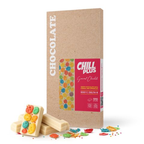 600mg White Chocolate with Cereal & Sprinkles Bar – Delta 8 – Chill Plus - Thumbnail 2