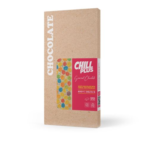 600mg White Chocolate with Cereal & Sprinkles Bar – Delta 8 – Chill Plus - Thumbnail 3