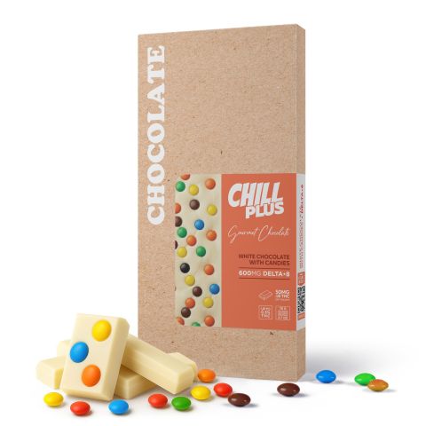 600mg White Chocolate & Candies Bar – Delta 8 – Chill Plus - Thumbnail 2