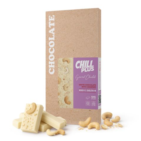 600mg White Chocolate & Cashews Bar – Delta 8 – Chill Plus - Thumbnail 2