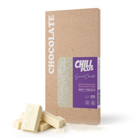 600mg White Chocolate & Coconut Flakes Bar – Delta 8 – Chill Plus - Thumbnail 2