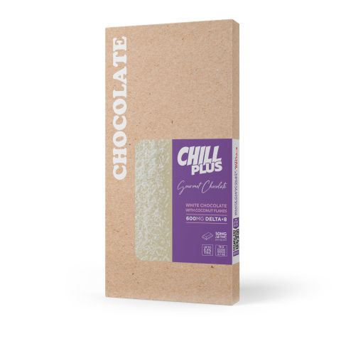 600mg White Chocolate & Coconut Flakes Bar – Delta 8 – Chill Plus - Thumbnail 3