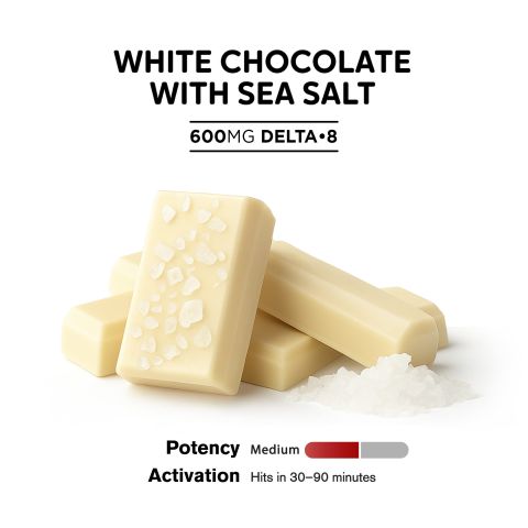 600mg White Chocolate & Sea Salt Bar – Delta 8 – Chill Plus - Thumbnail 4