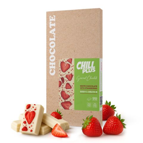 600mg White Chocolate & Strawberries Bar – D8 – Chill Plus - Thumbnail 2