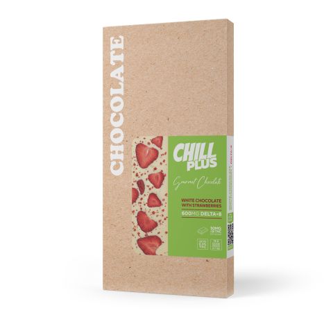 600mg White Chocolate & Strawberries Bar – D8 – Chill Plus - Thumbnail 3
