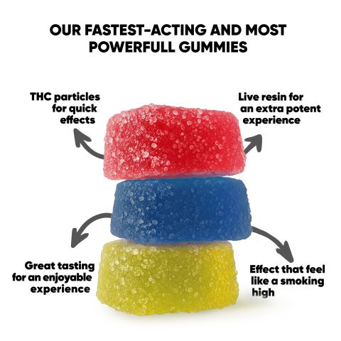 200mg D8, D9, THCP, Mushroom Blend Gummies - Mixed Fruits - Chill Extreme - Thumbnail 6