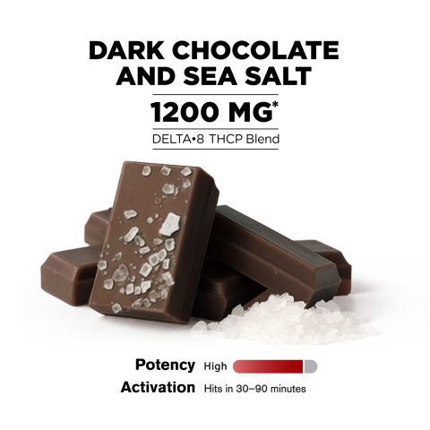 1,200mg Dark Chocolate & Sea Salt Bar – Delta 8 – Chill Plus - Thumbnail 4