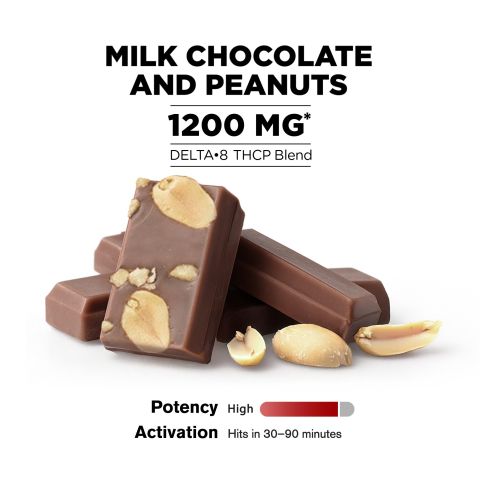 1,200mg Milk Chocolate & Peanuts Bar – Delta 8 – Chill Plus - Thumbnail 4