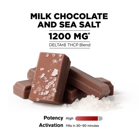 1,200mg Milk Chocolate & Sea Salt Bar – Delta 8 – Chill Plus - Thumbnail 4