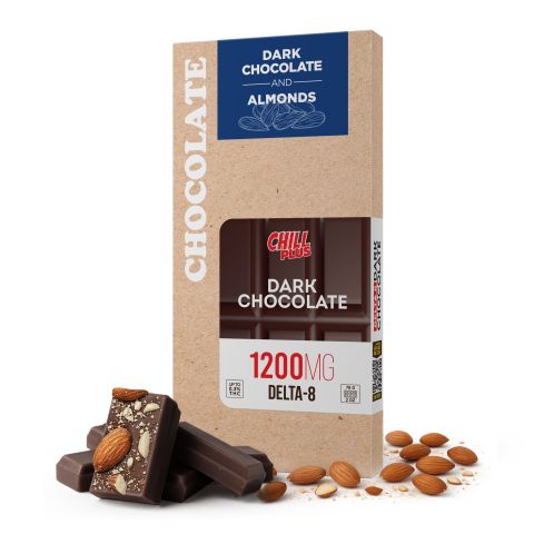 1,200mg Dark Chocolate & Almond Bar – Delta 8 – Chill Plus - Thumbnail 2