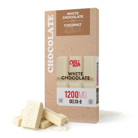 1,200mg White Chocolate & Coconut Flakes Bar - Delta 8 - Chill Plus - Thumbnail 2