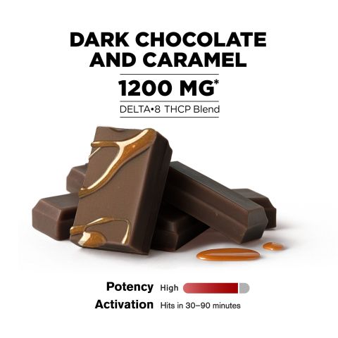 1,200mg Dark Chocolate & Caramel Bar - Delta 8 - Chill Plus - Thumbnail 4