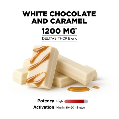 1,200mg White Chocolate & Caramel Bar - Delta 8 - Chill Plus - Thumbnail 4